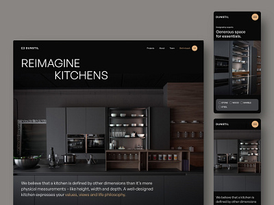 DUNSTIL Premium Kitchen - Responsive Design darkmode kitchen mobile premium responsive webdesign