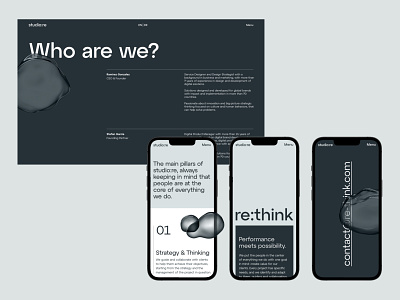 Studio:re Design and Branding Agency branding distortion minimal modern responsive studio webdesign