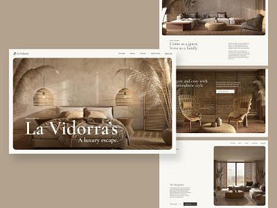 La Vidorra’s – Luxury Hotel Resort boho hotel landingpage luxury resort ui webdesign