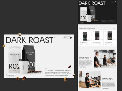 Dark Roast Coffee – Webdesign Concept coffee dark minimal roastery webdesign website