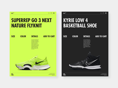 Nike Sneaker Webdesign Concept landingpage minimal nike poster sneaker webdesign