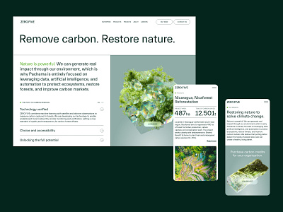 Zero.Five | AI meets carbon monitoring | Webdesign Concept