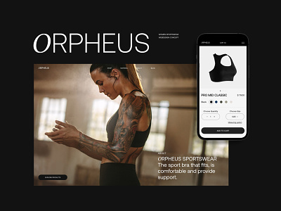 OPRHEUS Active Sportswear fitness landingpage modern uiux webdesign