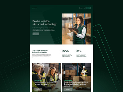 exo.smart Logistics – Webdesign gradient green landingpage logistic ui webdesign