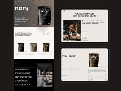 nory Nutrition – Plant-based Protein Powder landingpage nutrition protein sport uidesign webdesign workout