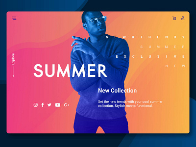 Summer Collection Web adobexd dailyui design fashion gradient typography ui ux web webdesign website