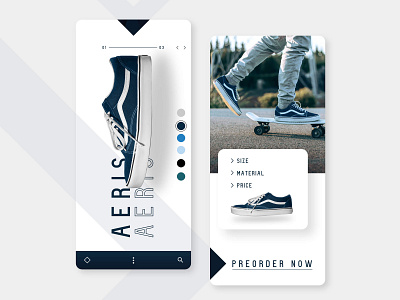 Sneaker Mobile Design appdesign ecommerce mobile mobile app mobile application mobile apps mobile ui mobiledesign shoes sneaker sneakers uiinspiration uitrends vans