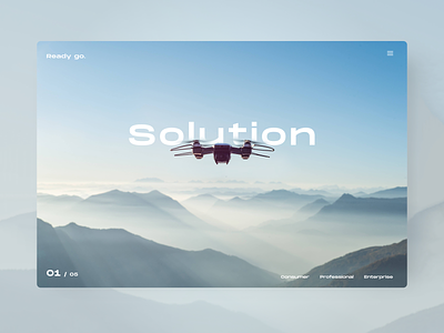 Solution Webdesign concept creative creative design designconcept drone drones landingpage minimalist mountains solution solutions typography ui uidesign uidesigner uiux web
