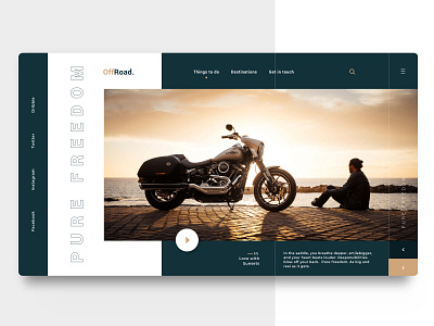 Off Road Webdesign adobexd concept creative dailyui design motorbike motorcyle roadtrip typeface ui uidesign uiinspiration uiux webconcept webdesign