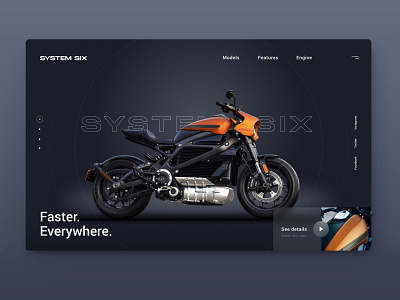 System Six Motorcycle Landingpage dailyui dark ui darktheme motorbike motorcycle motorcycles ui ui ux uidesign uidesigner webdesign webdesigner website