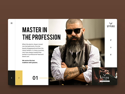Stylos | Barber Webdesign b2b barber barbershop business website commerce dailyui hipster landingpage profession shop ui ui ux uidesign