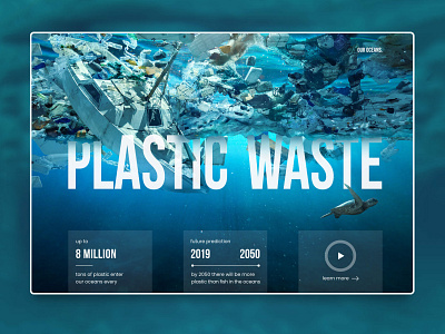 Plastic Waste | Webdesign adobexd dailyui designconcept environment landingpage ocean plastic problem solution ui web webdesigner website