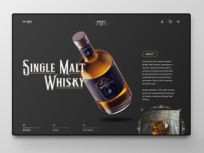 Single Malt Whisky Landingpage Design adobexd clean ui company concept dark ui landingpage minimal retro ui webdesign whisky