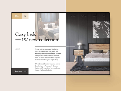 Cozy Beds | Conceptual Landingpage Design adobexd interface interior interior design landingpage typography ui webdesign webdesigner website