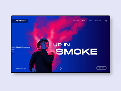 UpInSmoke | Webdesign blue landingpage magenta smoke typography ui uidesign uiux web webdesign website