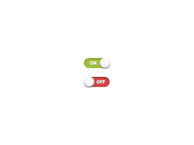 On and off buttons green minimal off on red switches ui