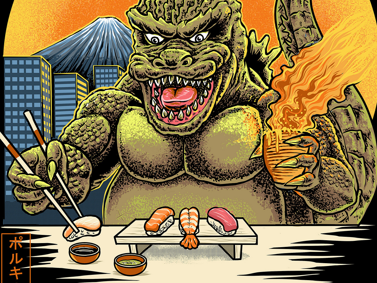 Sushizilla By Polkadothero On Dribbble