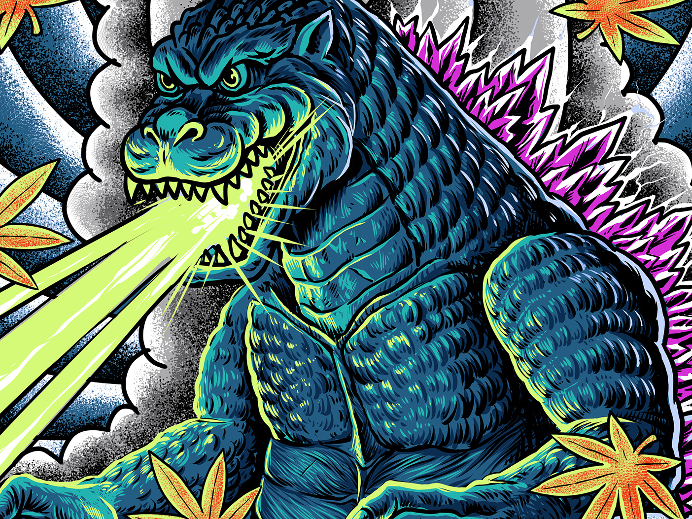 Free Godzilla Drawing Tattoo Design Kaiju  badass pattern  nohatcc