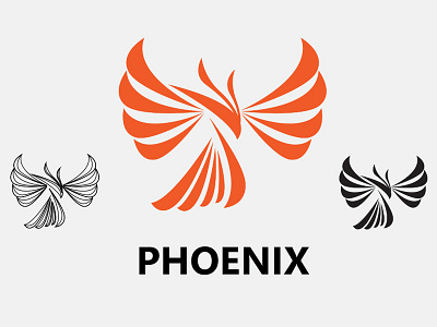 Phoenix branding icon logo logo design concept typography vector