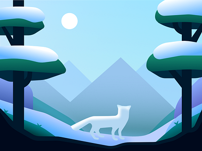 The Tundra affinity designer arctic fox illustration