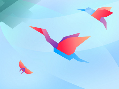 Origami affinity designer bird butterfly illustration nature origami paper