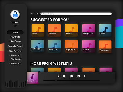Neuromorphism Music Desktop App music