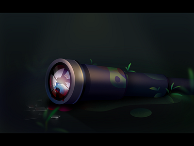 Broken Truths affinity designer broken eye illustration leaves nature society spyglass