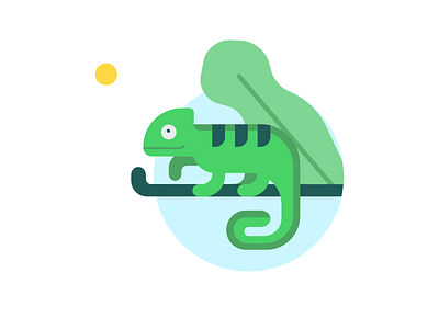 Chameleon illustration lizard reptile