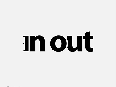 in out negative space logo