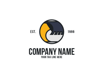 minimalist contructor logo concept branding contruction design flat illustration logo logodesign logotype vector yellow