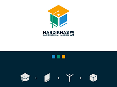 Hardiknas logo concept logo flat education