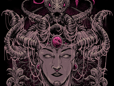 horns up band designart devil evil illustration merch metal rock satan tshirt