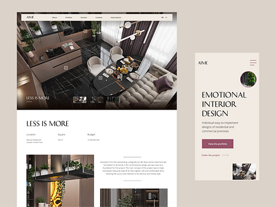 Portfolio focus shot design interior minimal typography ui ux web website