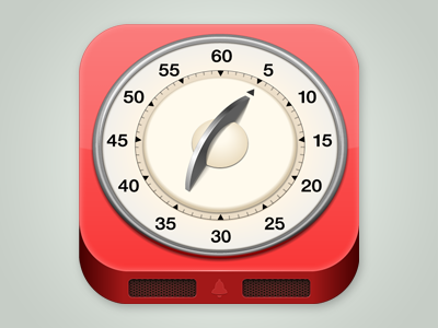 iOS Icon for a timer app alarm clock clock icon ios icon red reminder square tic toc timers time management timer