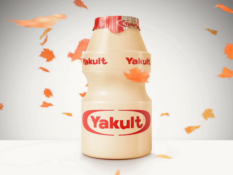 Yakult Autumn news-jacking Facebook post animation autumn bottle fall gif leaf leaves yakult