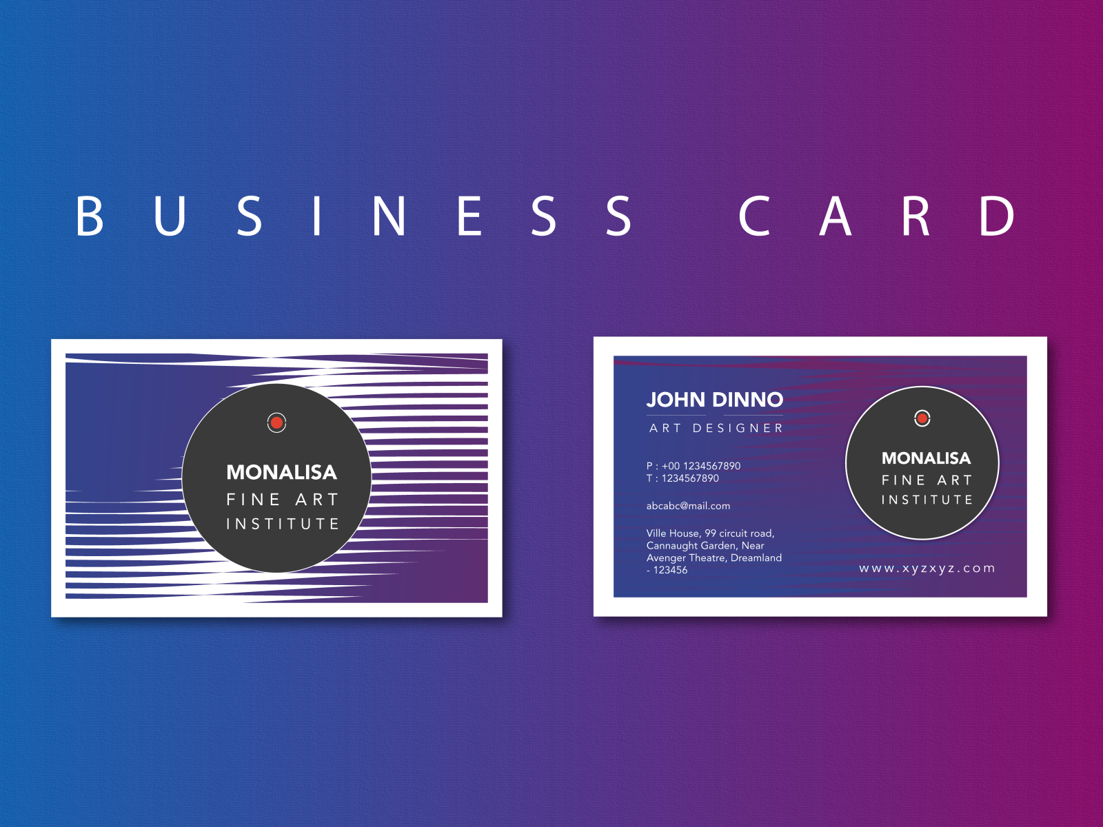 ART INSTITUTE VISITING CARD By Sushil Jadhao On Dribbble