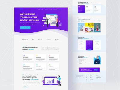 Agency Landing Page colorfull design dribbble illustration landingpage landingpagedesign minimal typography ui uidesign uiux uplabs ux uxdesign webdesign webtemplate