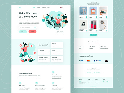 Ecommerce Landing Page Exploration illustration landing page design ui ui design uidesign uiux ux ux design web design web template