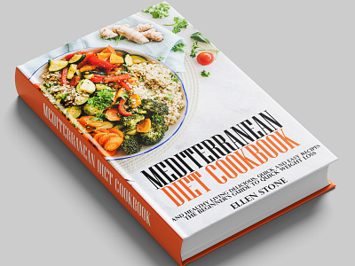 Mediterranean Diet Cookbook Cover branding cooked cover book cover design design diet food food and drink illustration