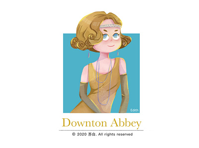 downton abbey_edith design design draw illustration illustration art banner design illustration design