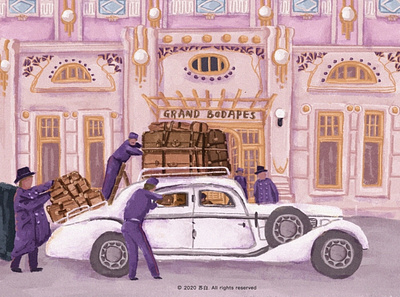 The Grand Budapest Hotel branding design design draw illustration illustration art banner design illustration design