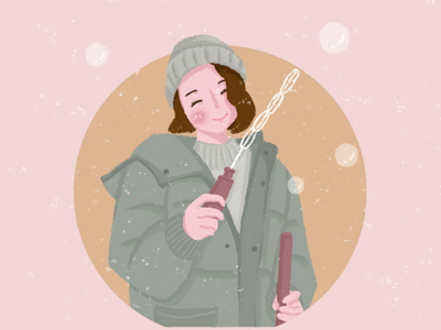 Winter illustration art banner design