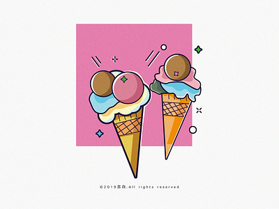 ice cream design design draw icons illustration illustration art banner design ui