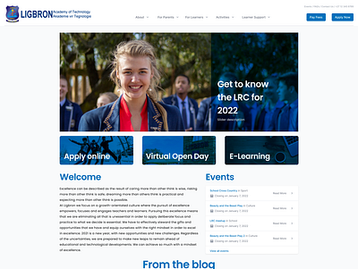 Ligbron Academy Web Design blue design mobile responsive prototype school web development website design wordpress