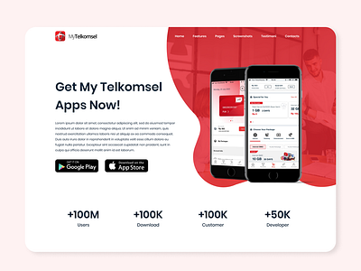 My Telkomsel Landing Page (Re-Design) app design designer indonesia landing page design mytelkomsel ui ui ux uidesign uiux ux vector web design webdesign