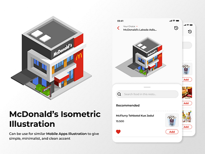 McDonald's Isometric Illustration branding design illustration ios isometric isometric art isometric design mcd mcdonalds mobile ui ui uidesign uiux