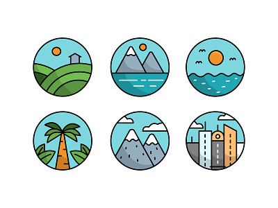 Landscape icon design icon icon design iconography illustration vector