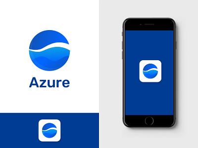 Azure App Icon Design Idea app app icon app logo azure blue branding circle design icon design illustration logo design ocean rounded logo sky vector