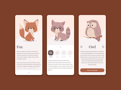 Animal Learning Mobile UI Design