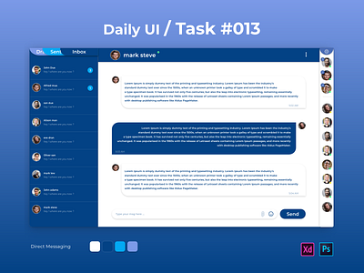 Daily UI Challenge Task 013 adobe app design direct messaging mobile ui ui ux uidesign ux web webdesign